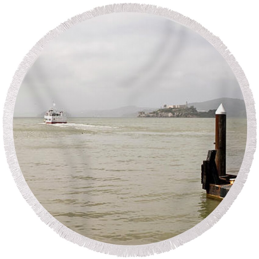 San Francisco Round Beach Towel featuring the photograph Pier 45 Fisherman's Wharf 3 by Lee Santa