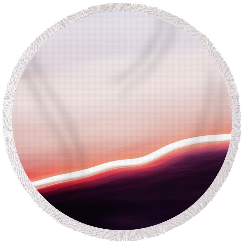 Pink Round Beach Towel featuring the photograph Pink Sunset Abstract by Ada Weyland