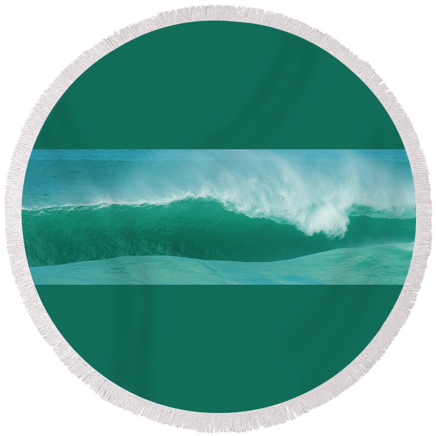 Hicpro Round Beach Towel featuring the photograph Pipeline by Maresa Pryor-Luzier