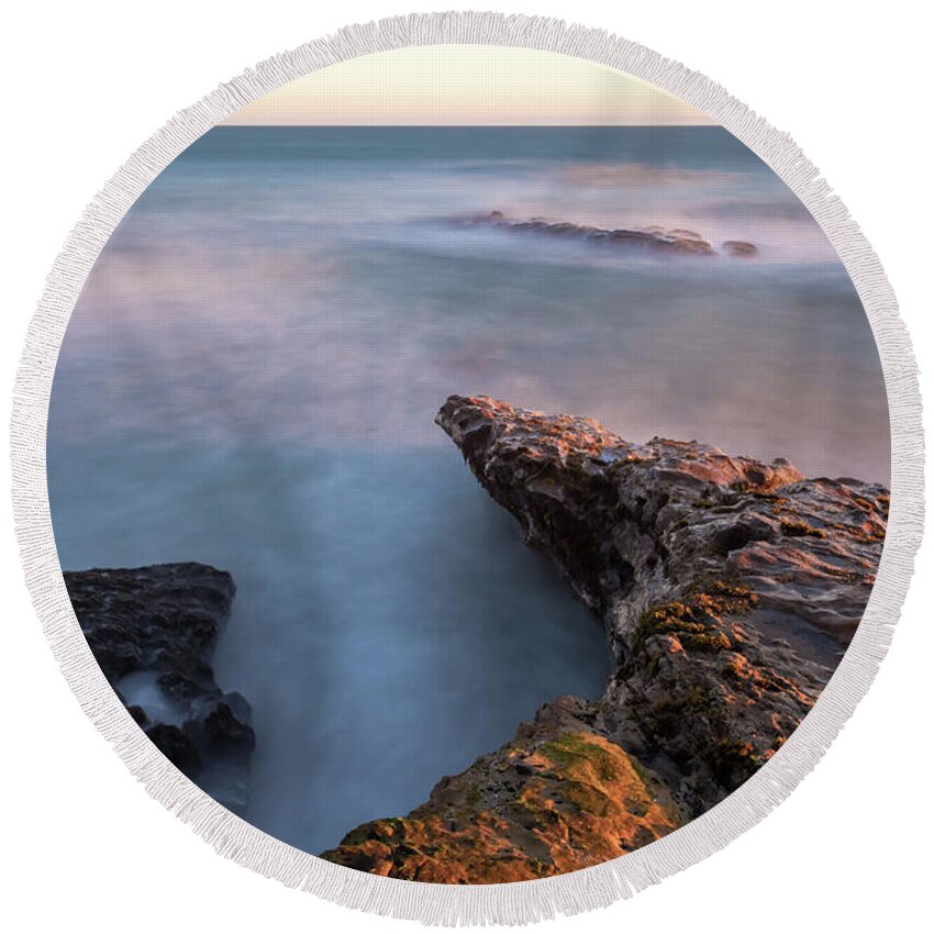 Landscape Round Beach Towel featuring the photograph Pointed Rock by Jonathan Nguyen