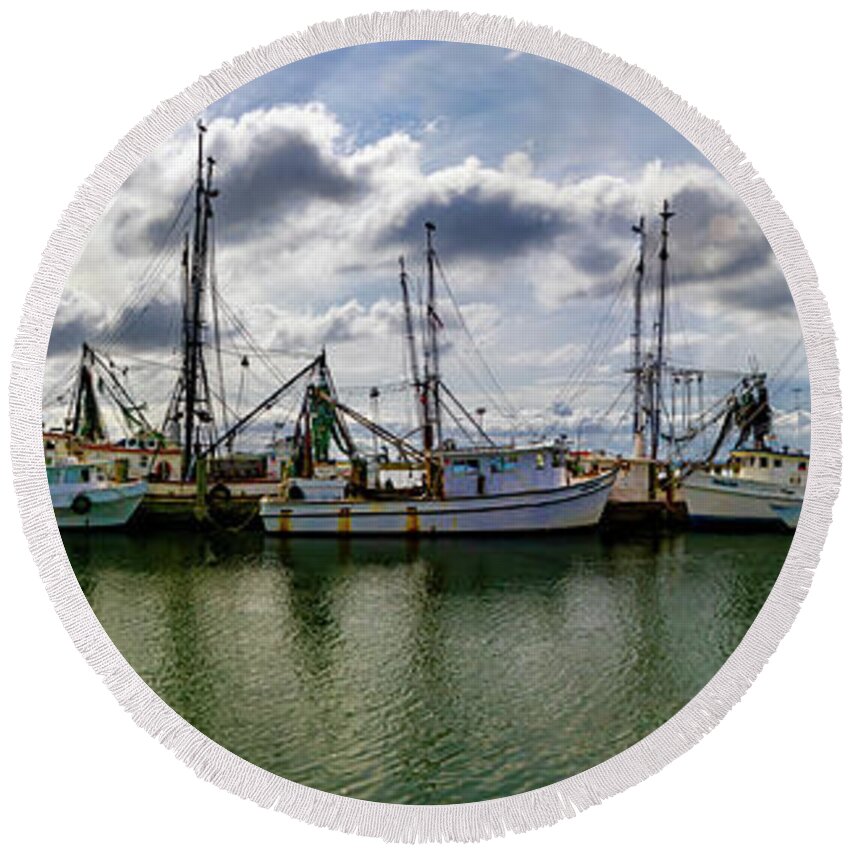 Port Royal Fishing Round Beach Towel featuring the photograph Port Royal Panorama by Norma Brandsberg