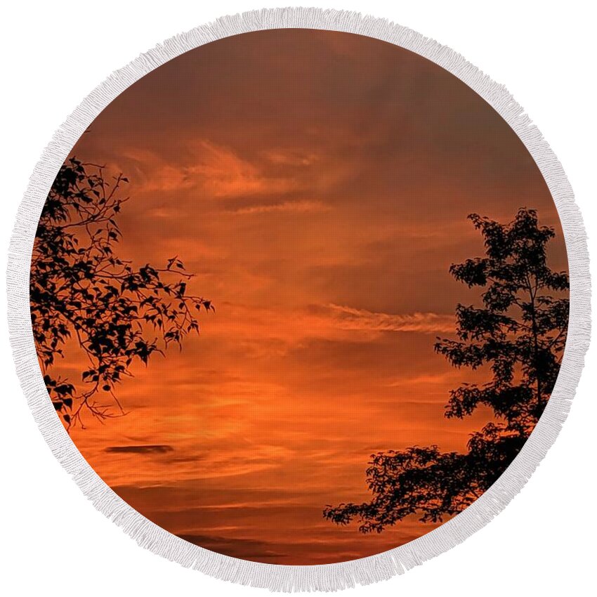  Round Beach Towel featuring the photograph Pre-Dawn in the Neighborhood by Brad Nellis