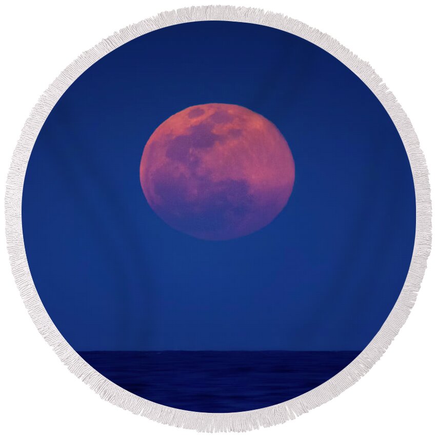 Moon Round Beach Towel featuring the photograph Promise the Moon by Mark Andrew Thomas