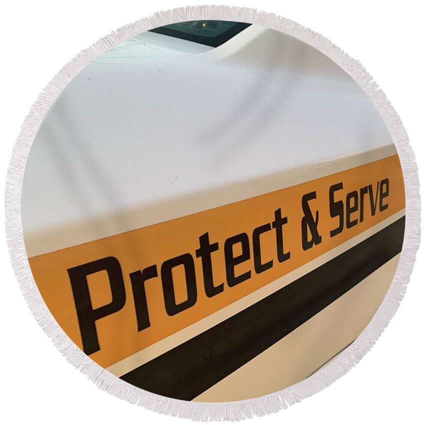 Protect Round Beach Towel featuring the photograph Protect and Serve by Lee Darnell