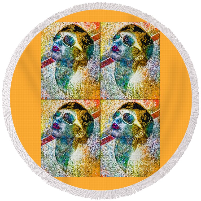 Summer Round Beach Towel featuring the painting Radiance of Summer by Ian Gledhill