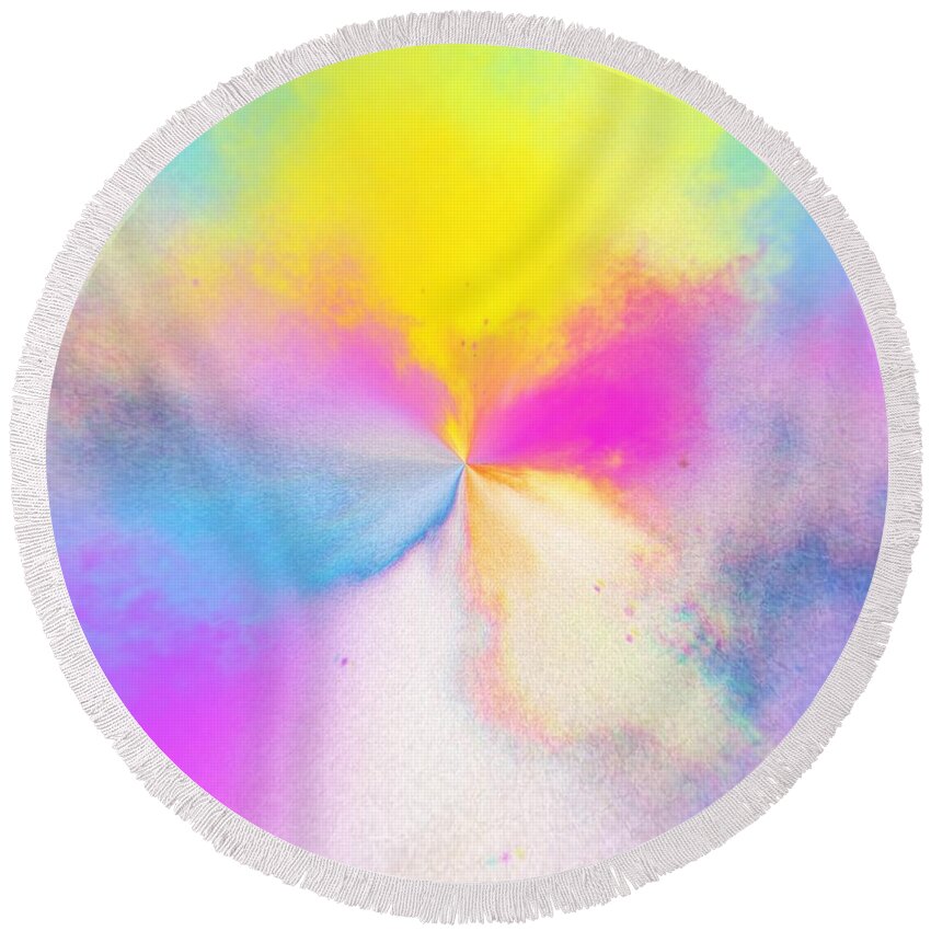 Digital Round Beach Towel featuring the digital art Rainbow by Auranatura Art