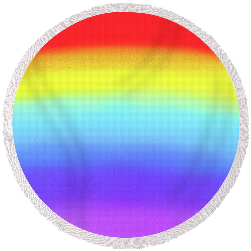 Rainbow Diversity Tolerance Celebrate Gay Pride Bright Colors Abstract Round Beach Towel featuring the digital art Rainbow Image 1 by Miriam A Kilmer