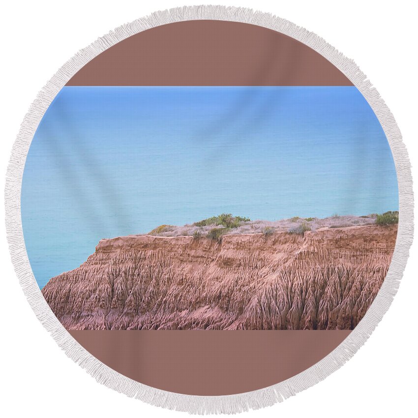 Yucca Point Overlook Round Beach Towel featuring the photograph Razor Point Trail by Christina McGoran