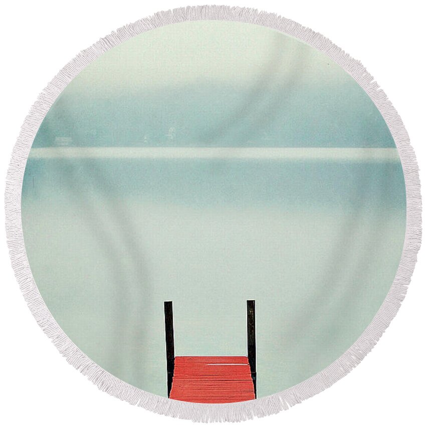 Red Round Beach Towel featuring the photograph Red by Carrie Ann Grippo-Pike