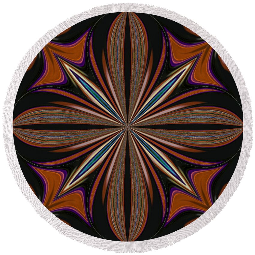  Round Beach Towel featuring the digital art Red Floyd by Designs By L