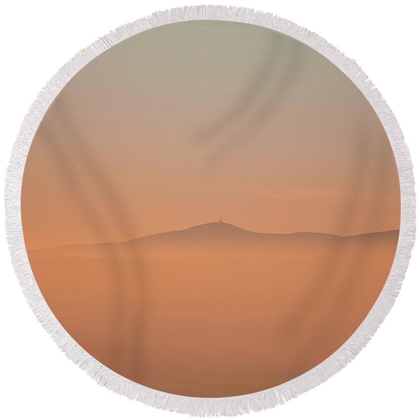 Lysa Hora Round Beach Towel featuring the photograph Red-orange glow by Vaclav Sonnek