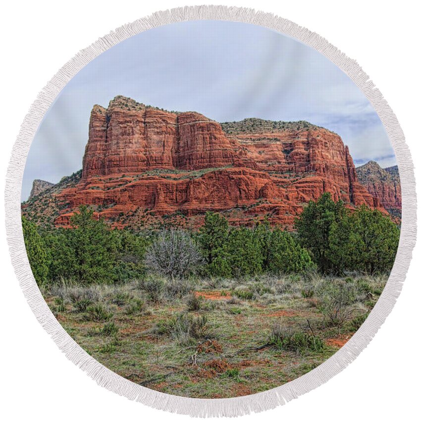 Sedona Round Beach Towel featuring the photograph Red Rock by Diana Mary Sharpton