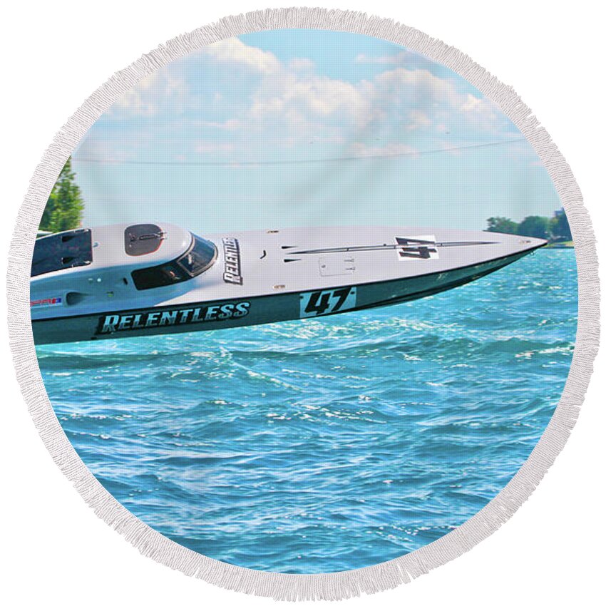Relentless St Clair 2022 Round Beach Towel featuring the photograph Relentless St Clair 2022 by Michael Petrick
