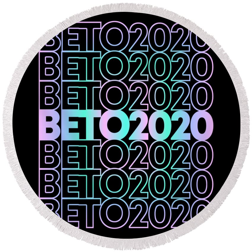 Cool Round Beach Towel featuring the digital art Retro Beto 2020 by Flippin Sweet Gear