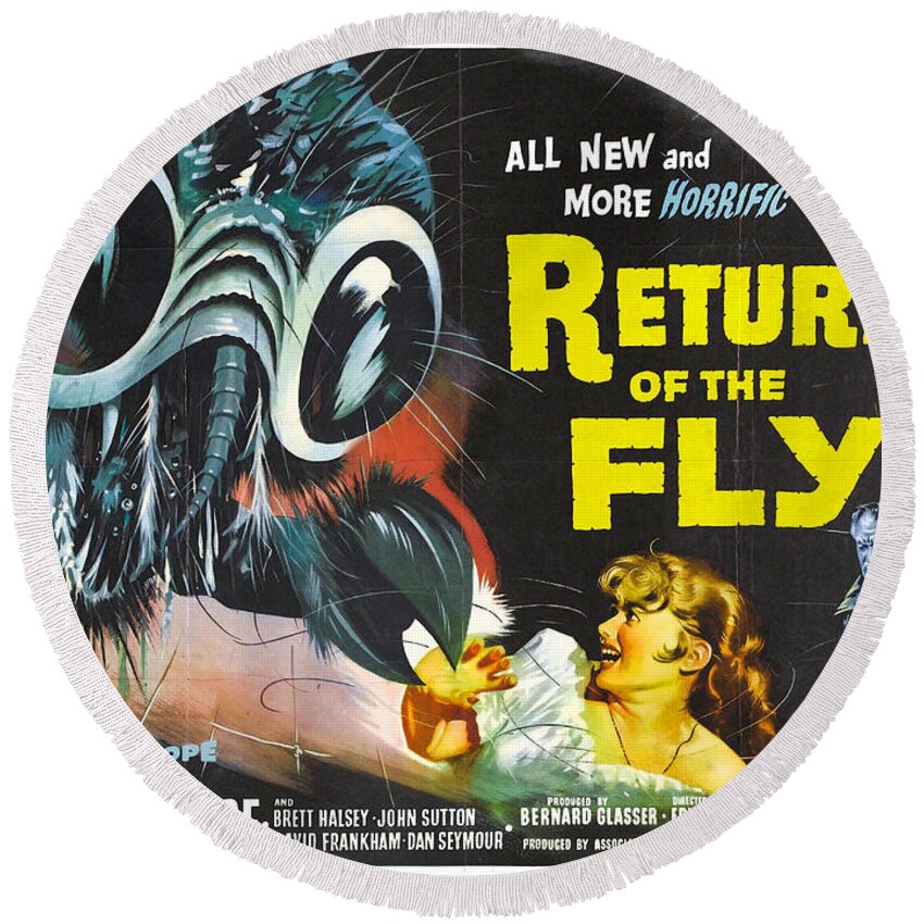 Return Round Beach Towel featuring the photograph Return Of The Fly Vincent Price by Action