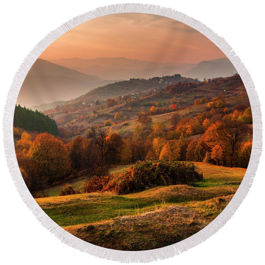 Rhodope Mountains Round Beach Towel featuring the photograph Rhodopean Landscape by Evgeni Dinev