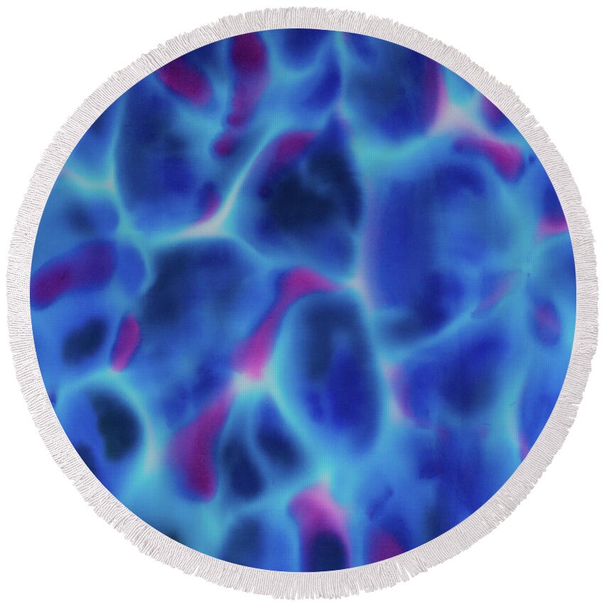 Opal Round Beach Towel featuring the painting Rich Opal by Daniel Jean-Baptiste