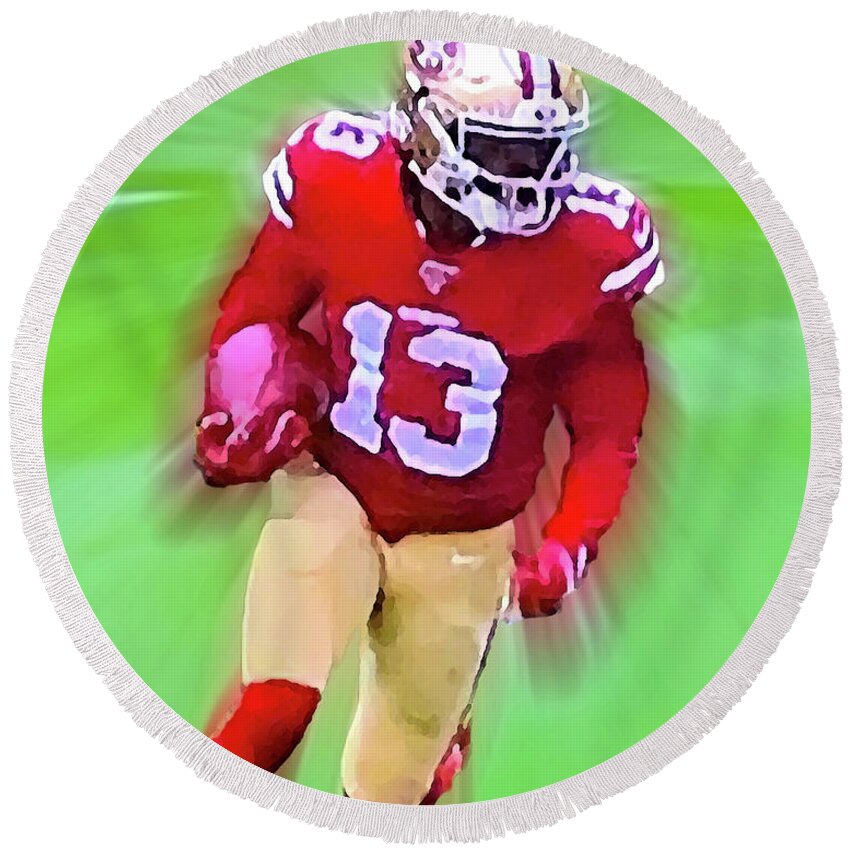 49ers Round Beach Towel featuring the photograph Richie James by Billy Knight