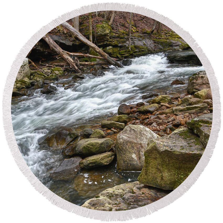 Trail Round Beach Towel featuring the photograph Richland Creek 4 by Phil Perkins