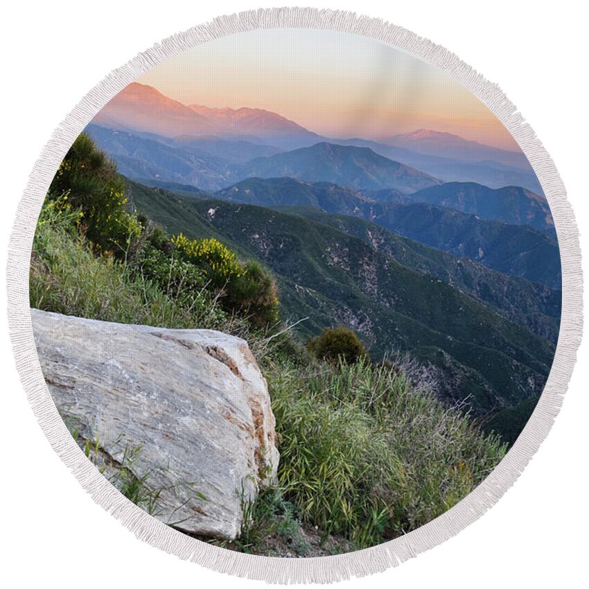 Rim Of The World Round Beach Towel featuring the photograph Rim o' the World National Scenic Byway by Kyle Hanson