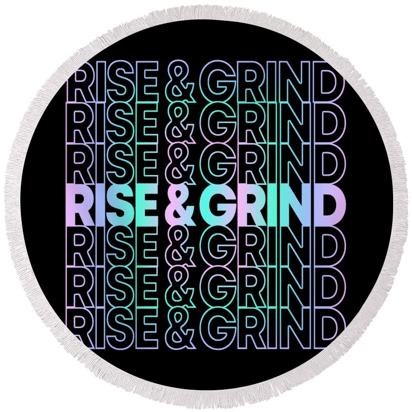 Skateboarding Round Beach Towel featuring the digital art Rise and Grind by Flippin Sweet Gear