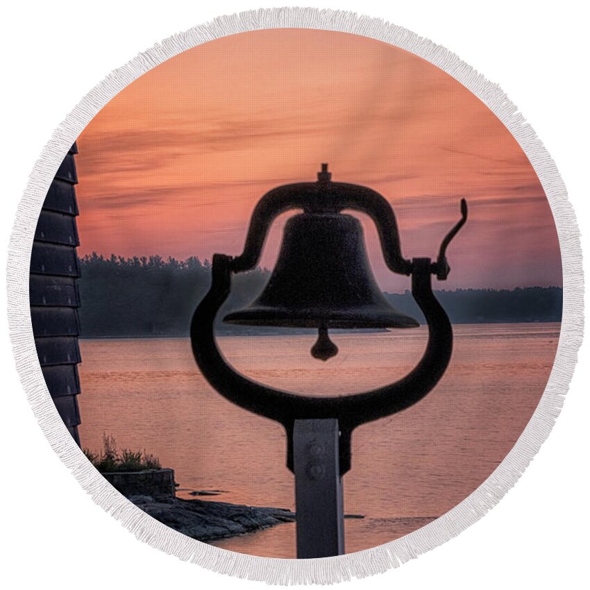 Singleton Photography Round Beach Towel featuring the photograph River House Bell by Tom Singleton