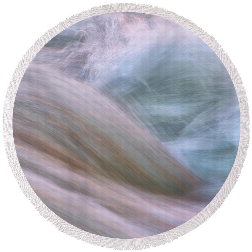 Water Round Beach Towel featuring the photograph River Rush by Darren White