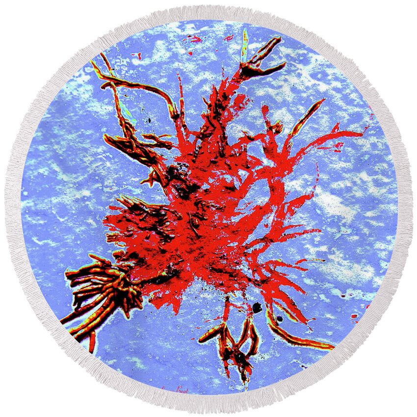 Wall Round Beach Towel featuring the digital art Rorschach Rouge by Larry Beat