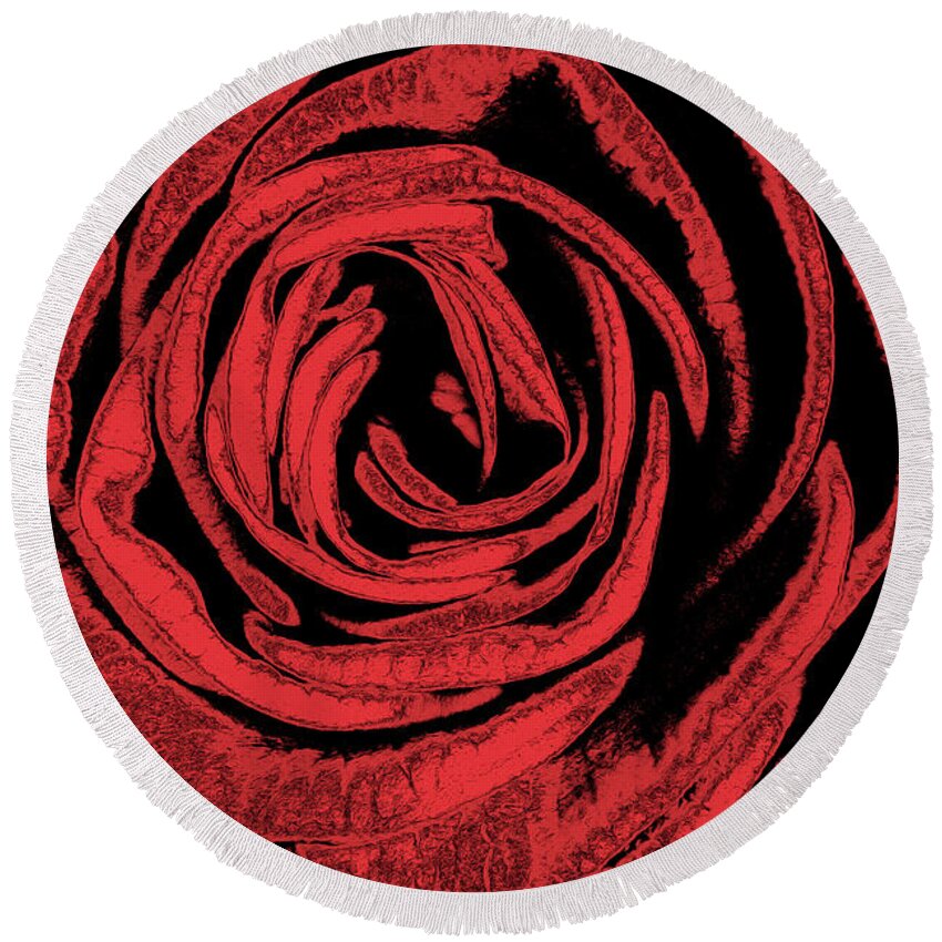 Rose Round Beach Towel featuring the digital art Rose by MPhotographer