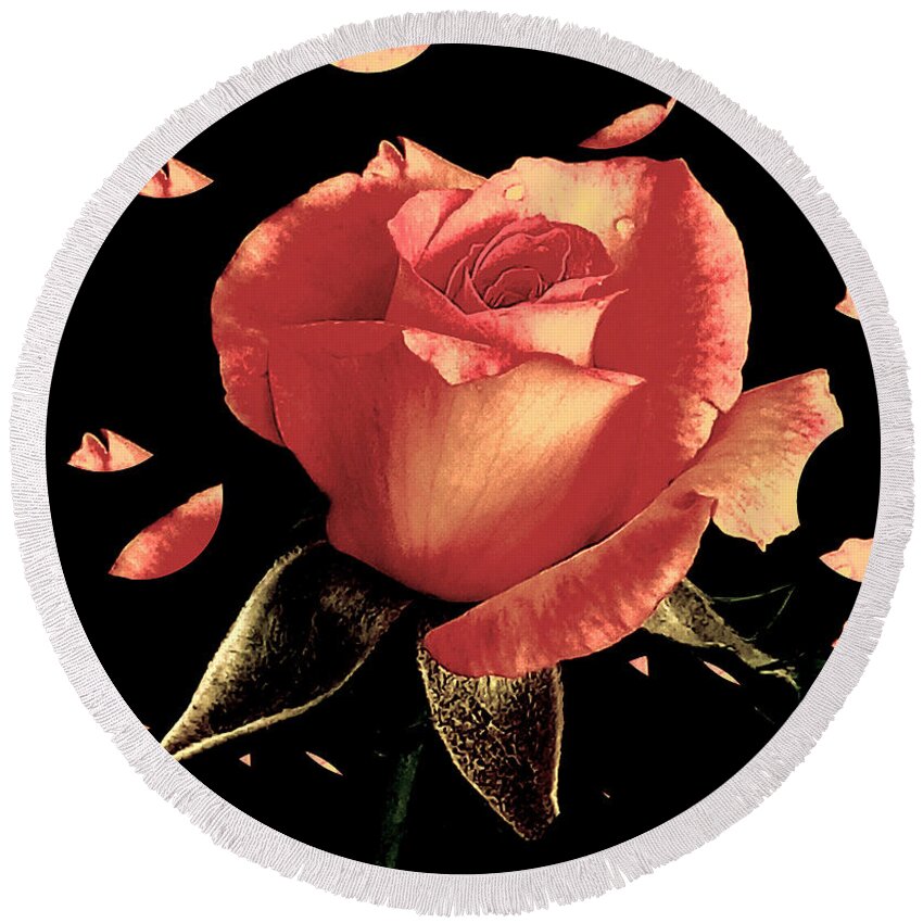 Rose Round Beach Towel featuring the photograph Rose Petals by Dani McEvoy