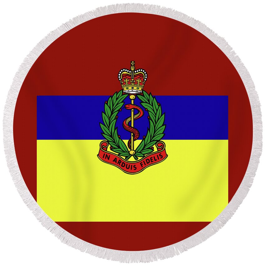 Army Round Beach Towel featuring the digital art Royal Army Medical Corp by Roy Pedersen