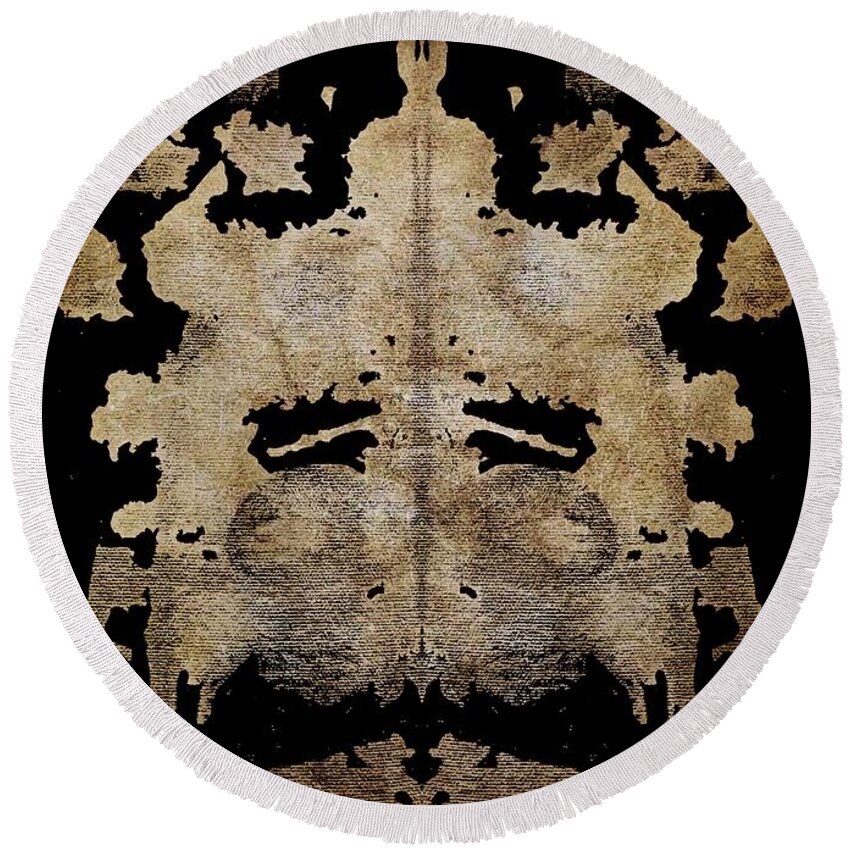 Rorschach Round Beach Towel featuring the painting Royal Realty by Stephenie Zagorski
