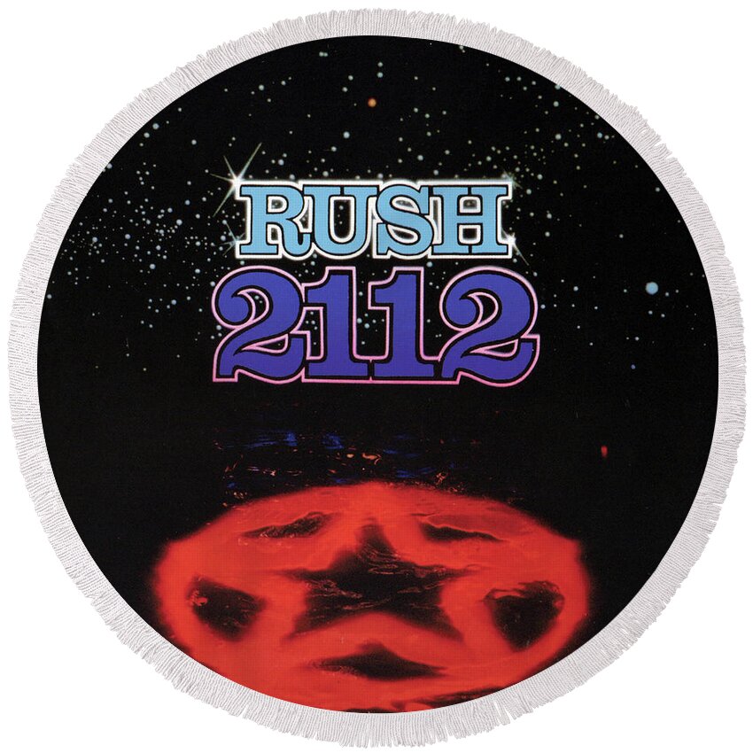 Rush Round Beach Towel featuring the photograph Rush 2112 Album Cover by Action
