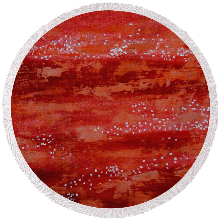 Red Round Beach Towel featuring the painting Sailor's Delight by Vallee Johnson