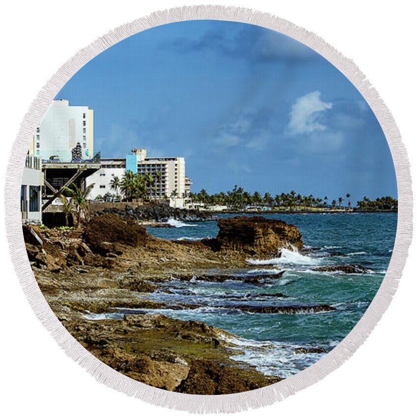 Bay Round Beach Towel featuring the photograph San Juan Bay In Puerto Rico by Reynaldo Williams