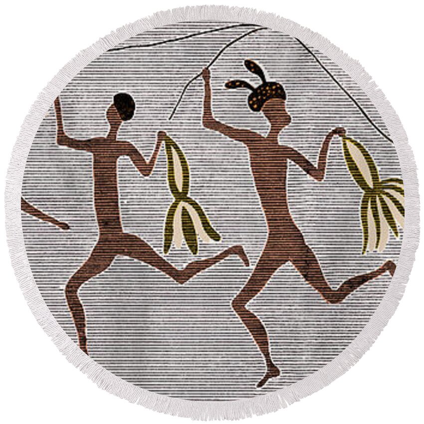 Ancient Round Beach Towel featuring the photograph San Rain Dance by Science Source