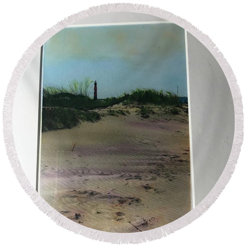Ocean Round Beach Towel featuring the photograph Sand Dunes by Jean Wolfrum