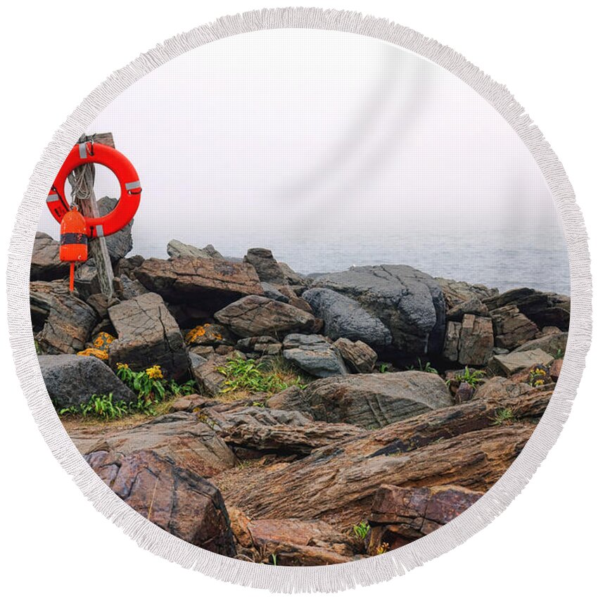 Monhegan Round Beach Towel featuring the photograph Save Our Souls by Olivier Le Queinec