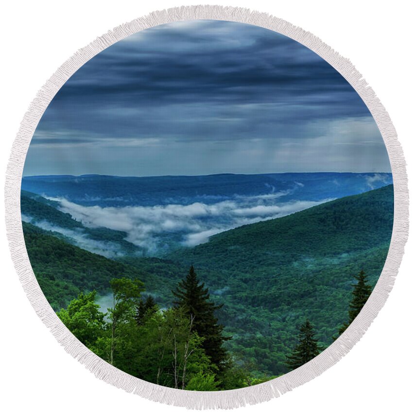 Spring Round Beach Towel featuring the photograph Scattered Showers in the Mountains by Thomas R Fletcher