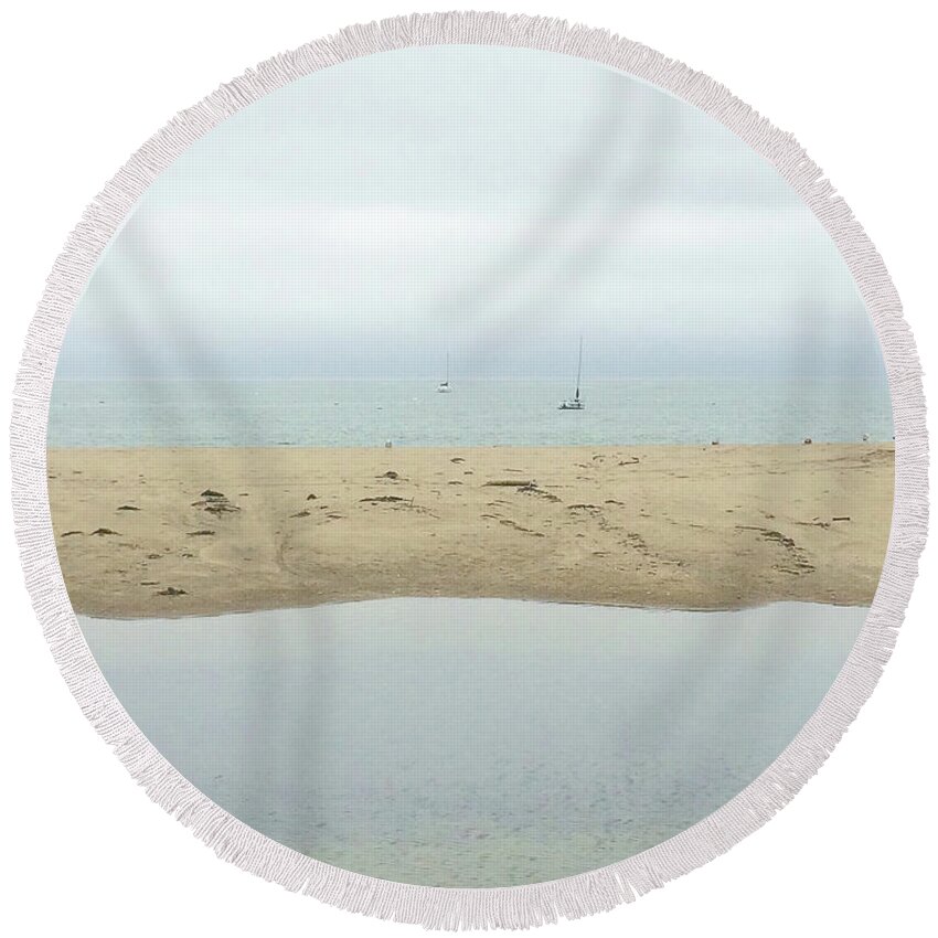 Jennifer Kane Webb Round Beach Towel featuring the photograph Sea Mist by Jennifer Kane Webb