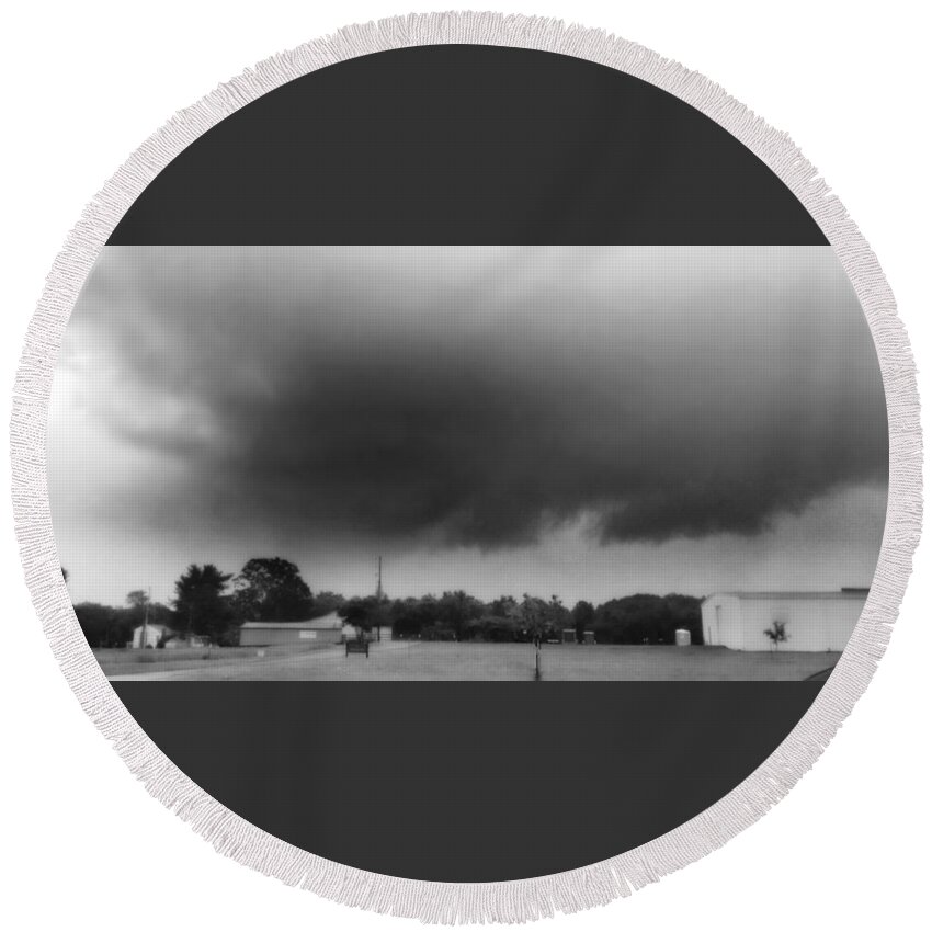 Weather Round Beach Towel featuring the photograph Severe May Storm in Tennessee by Ally White