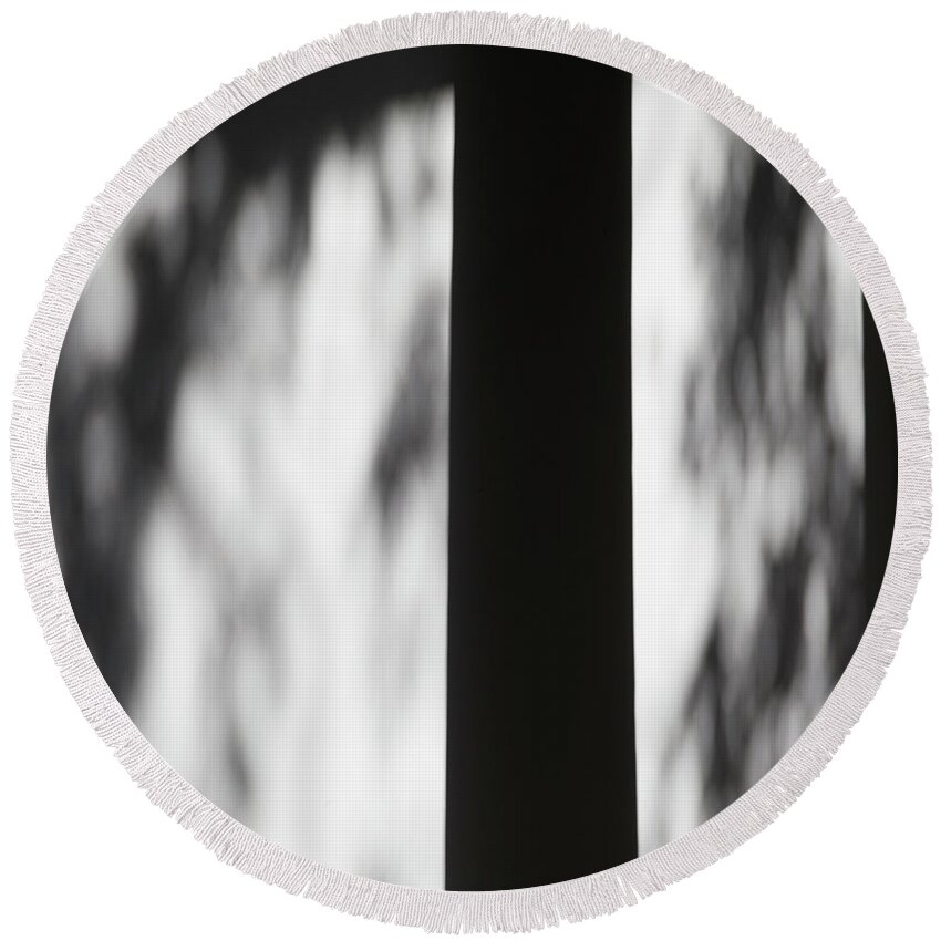 Abstract Round Beach Towel featuring the photograph Shadow Abstract 29 by Tony Cordoza