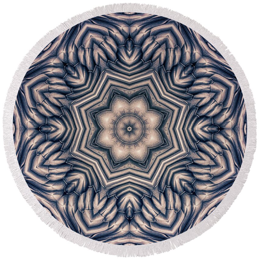 Floral Round Beach Towel featuring the digital art Shape of a Flower by Phil Perkins