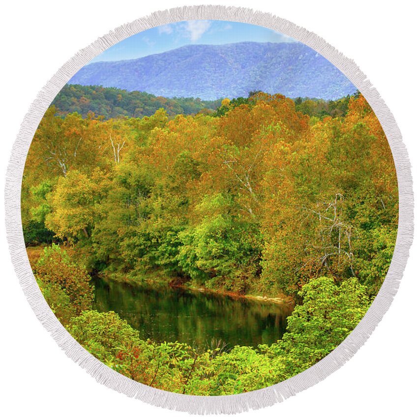 Shenandoah River Round Beach Towel featuring the photograph Shenandoah River by Mark Andrew Thomas