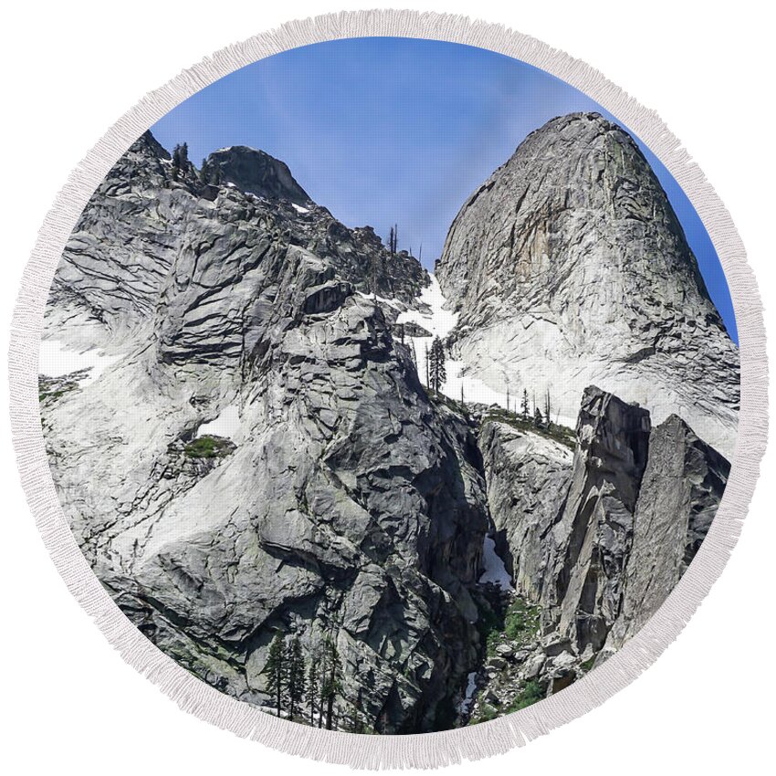 Sequoia National Park Round Beach Towel featuring the photograph World of Granite by Brett Harvey
