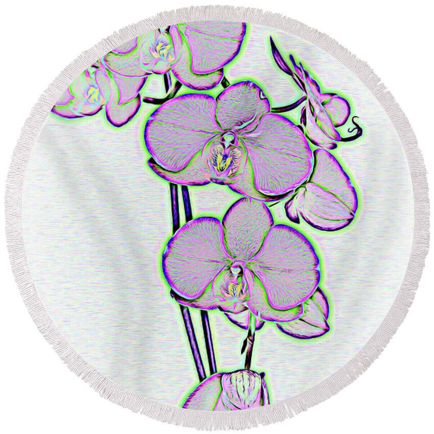 Orchid Round Beach Towel featuring the photograph Simply Orchid by Roberta Byram