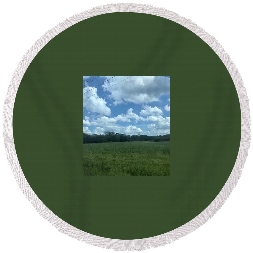  Round Beach Towel featuring the photograph sky by Angie ONeal
