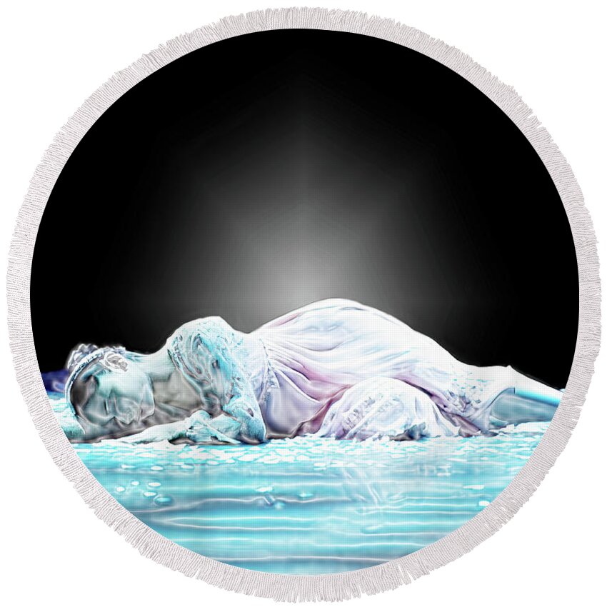 Sleeping Beauty Round Beach Towel featuring the digital art Sleeping Beauty by George Harth