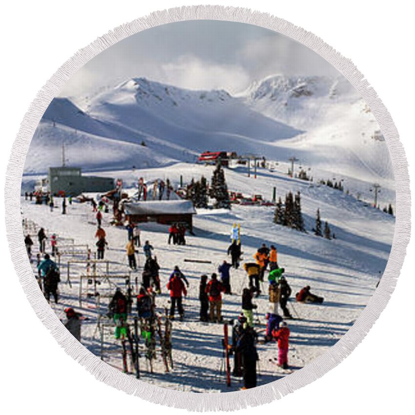 617 Round Beach Towel featuring the photograph Snow Days Canada Whistler by Sonny Ryse