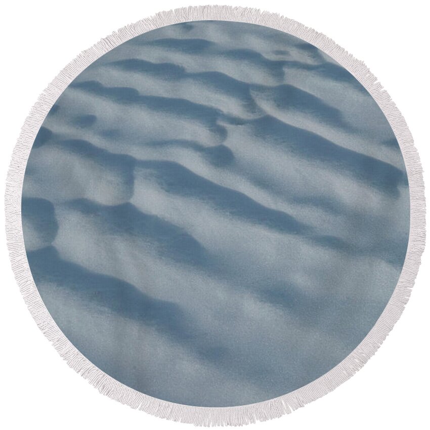 Texture Round Beach Towel featuring the photograph Snowdrift Texture by Karen Rispin